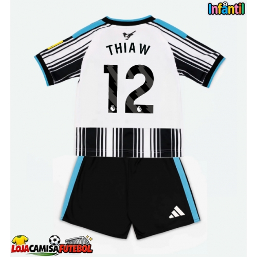 Camisa de Futebol Newcastle United Malick Thiaw #12 Equipamento Principal Infantil 2026-27 Manga Curta (+ Calças curtas)